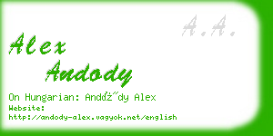 alex andody business card